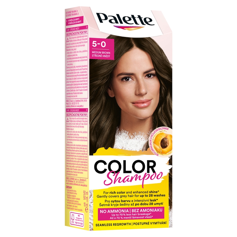 obrázok 1 z Palette Color Shampoo 5-0 Strednehnedý 50 ml