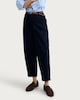 image 1 of F&F Cotton Rich Belted Tapered Mid Rise Chino Trousers in Navy