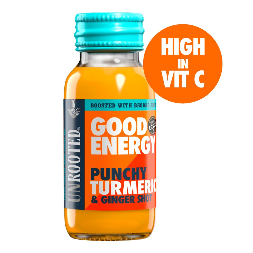 image 1 of Unrooted Good Energy Punchy Turmeric and Ginger Shot 60ml