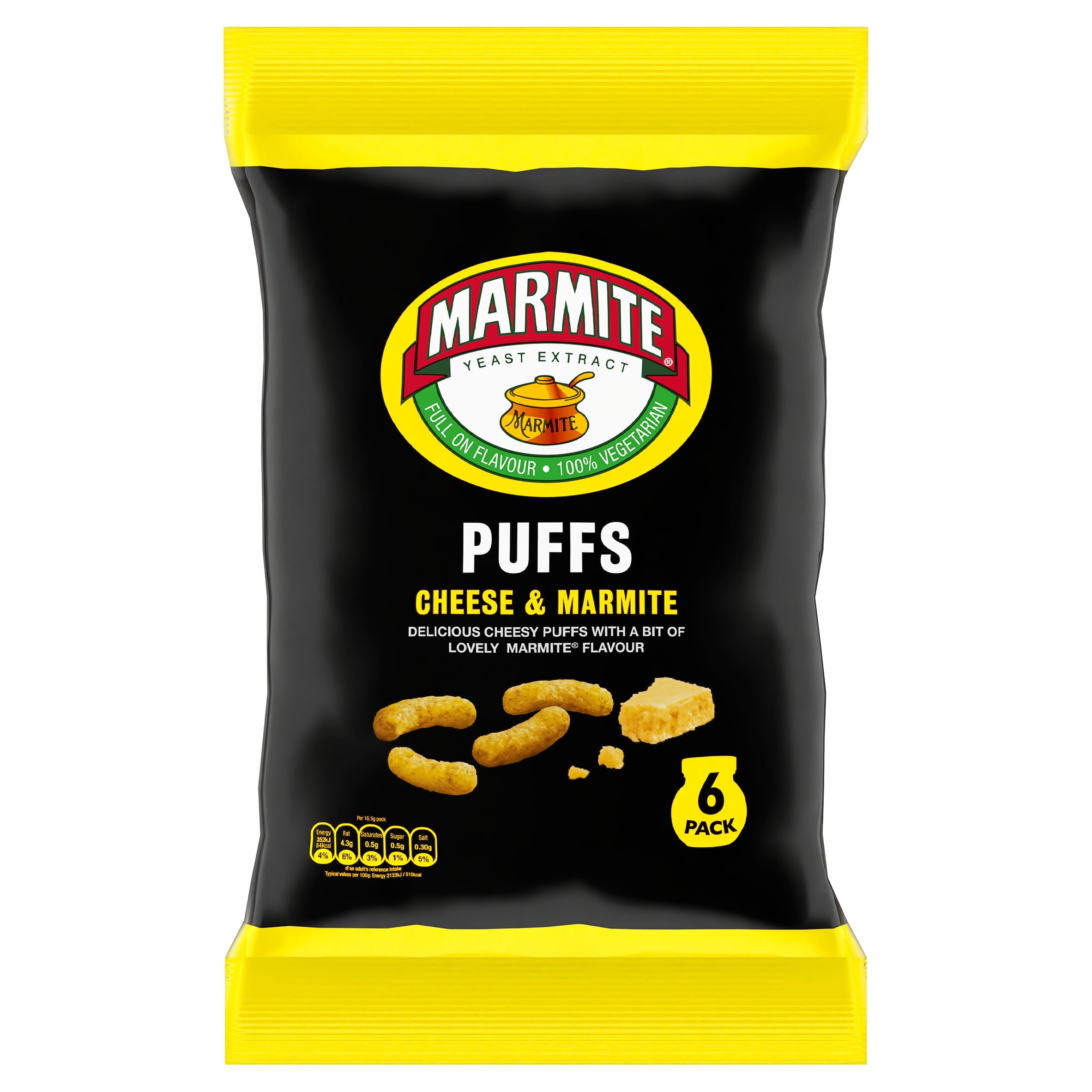 Marmite Puff Marmite & Cheese 6 x 16.5g