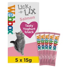 Webbox Lick-e-Lix Cat Treats - Salmon 5 x 15g
