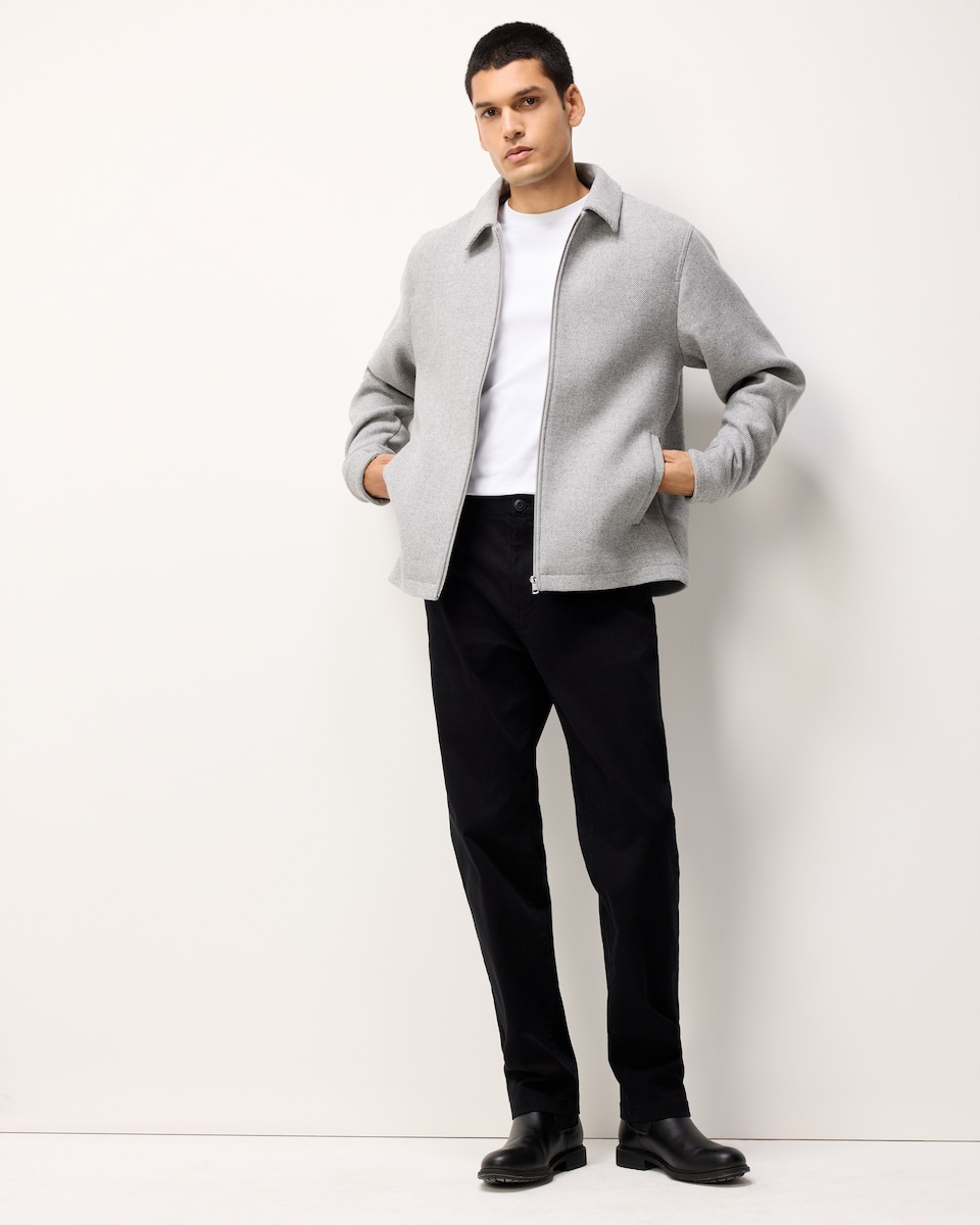 image 1 of F&F Textured Zip Up Jacket in Grey