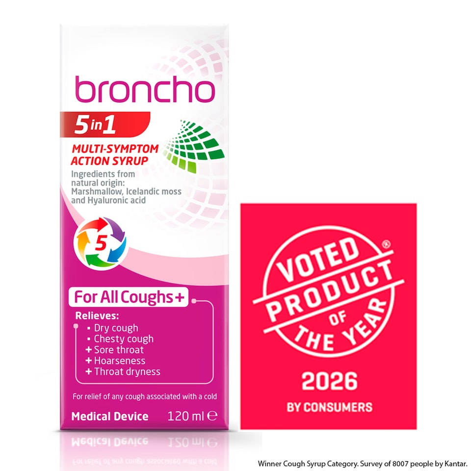 image 1 of BRONCHO 5 in 1 Multi Symptom Syrup 120ml