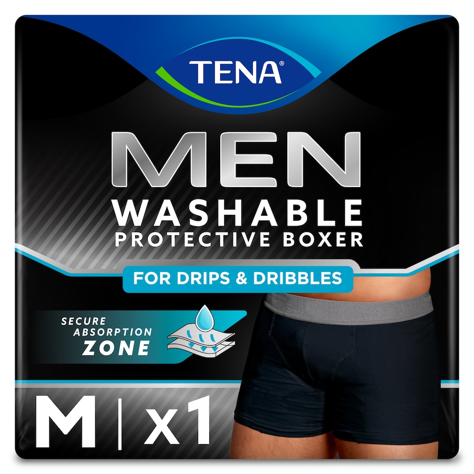 TENA MEN Washable Incontinence Boxer Black Size Medium