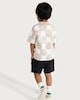 image 3 of F&F Boys Cotton Rich Knitted Patchwork Short Sleeved Shirt in Stone