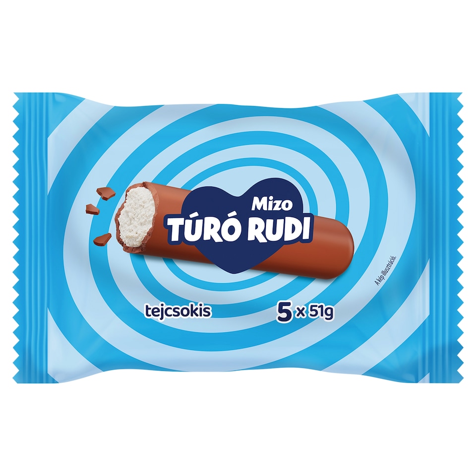 Mizo Túró Rudi Unflavoured Cottage Cheese Dessert with Milk Chocolate 5 x 51 g (255 g)