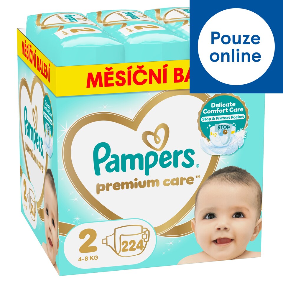 Obrázek 1 pro produkt Pampers Premium Care Velikost 2, 224 Dětské Plenky, 4kg-8kg