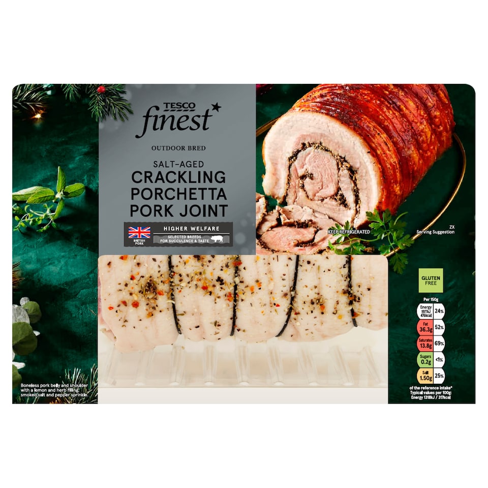 Tesco Finest British Crackling Porchetta Pork Joint 1.5kg - 1.8kg
