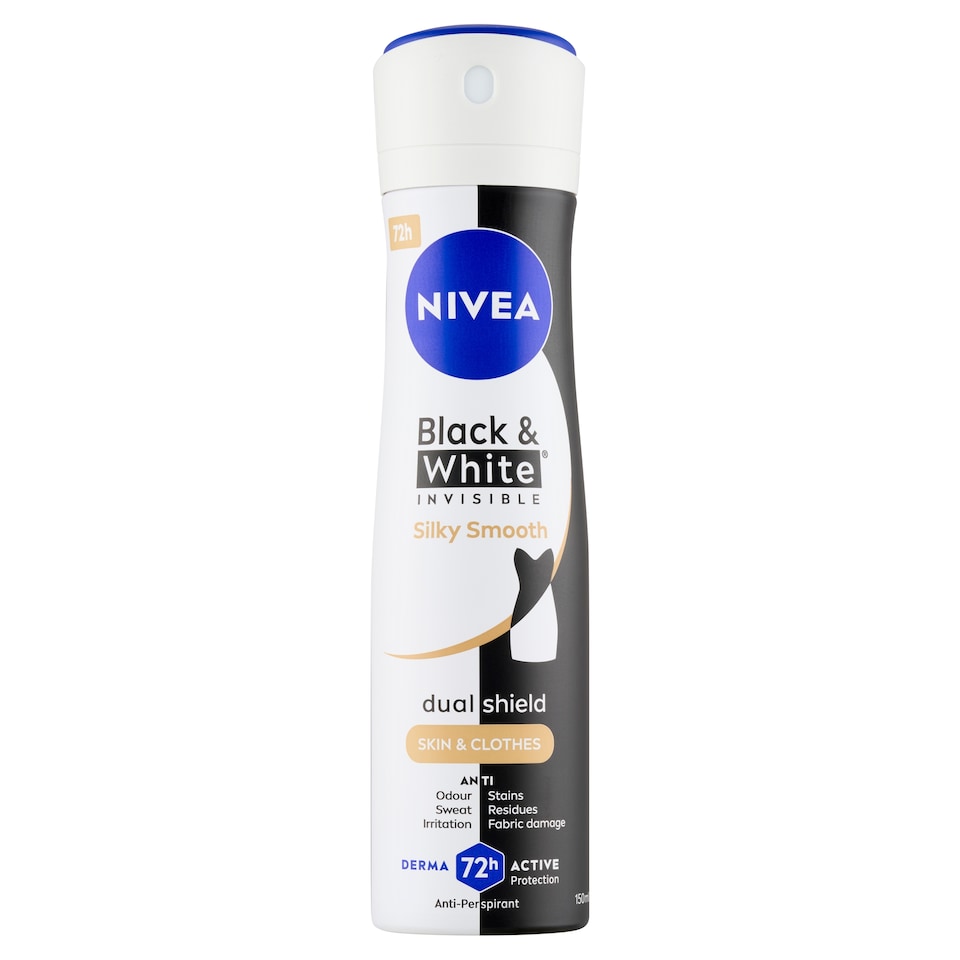 Obrázek 1 pro produkt Nivea Black & White Invisible Silky Smooth Sprej antiperspirant 150ml