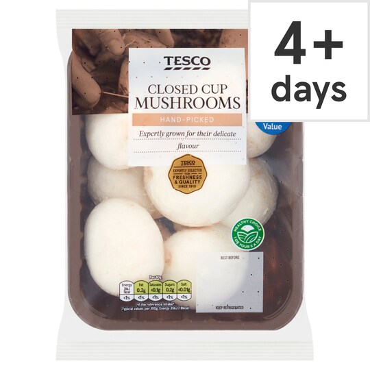 Tesco Closed Cup Mushrooms 400G Tesco Groceries