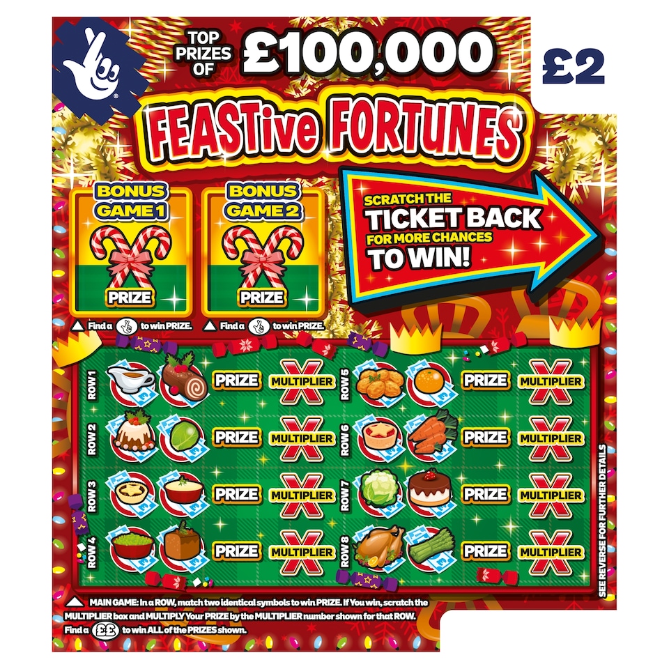 FEASTIVE FORTUNES SCRATCHCARD