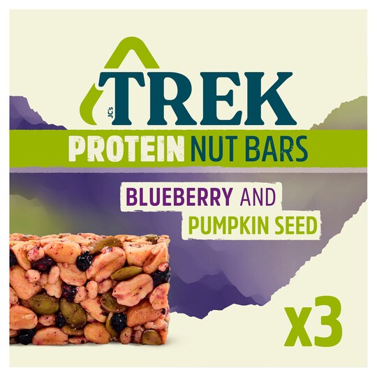 Trek Protein Nut Bars Blueberry & Pumpkin Seeds 3 X 40G Tesco Groceries