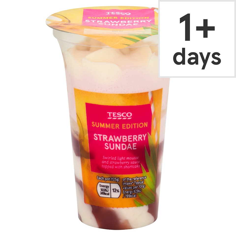 Tesco Strawberry Sundae 125g