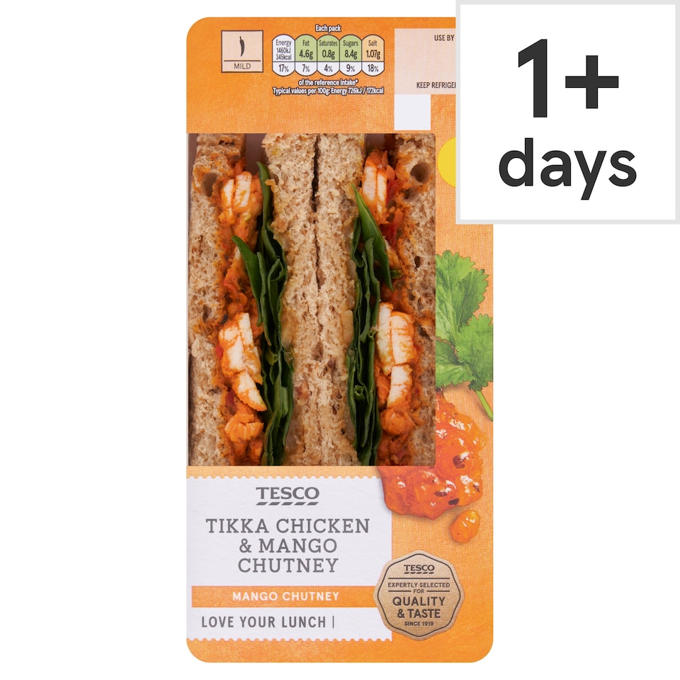 Tesco Chicken Tikka & Mango Chutney Sandwich