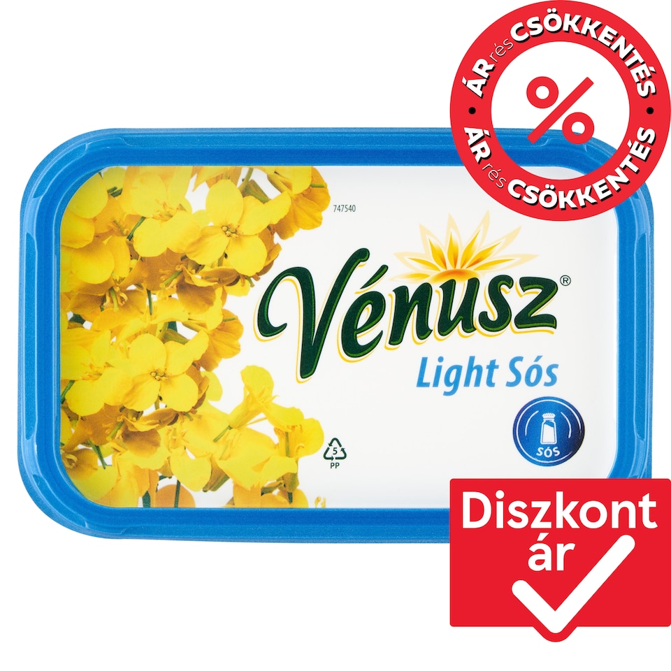 Vénusz Light Sós 32% zsírtartalmú margarin 450 g  1. kép
