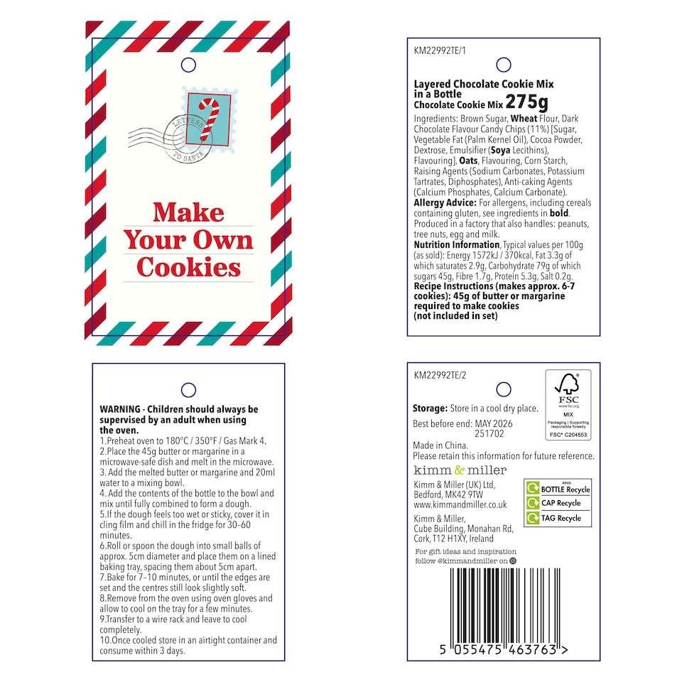 image 1 of Festive Make Your Own Cookies in a Bottle Christmas Gift