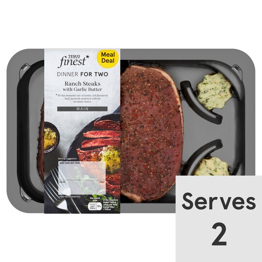 Tesco Finest Ranch Steaks With Garlic Butter 306G Tesco Groceries