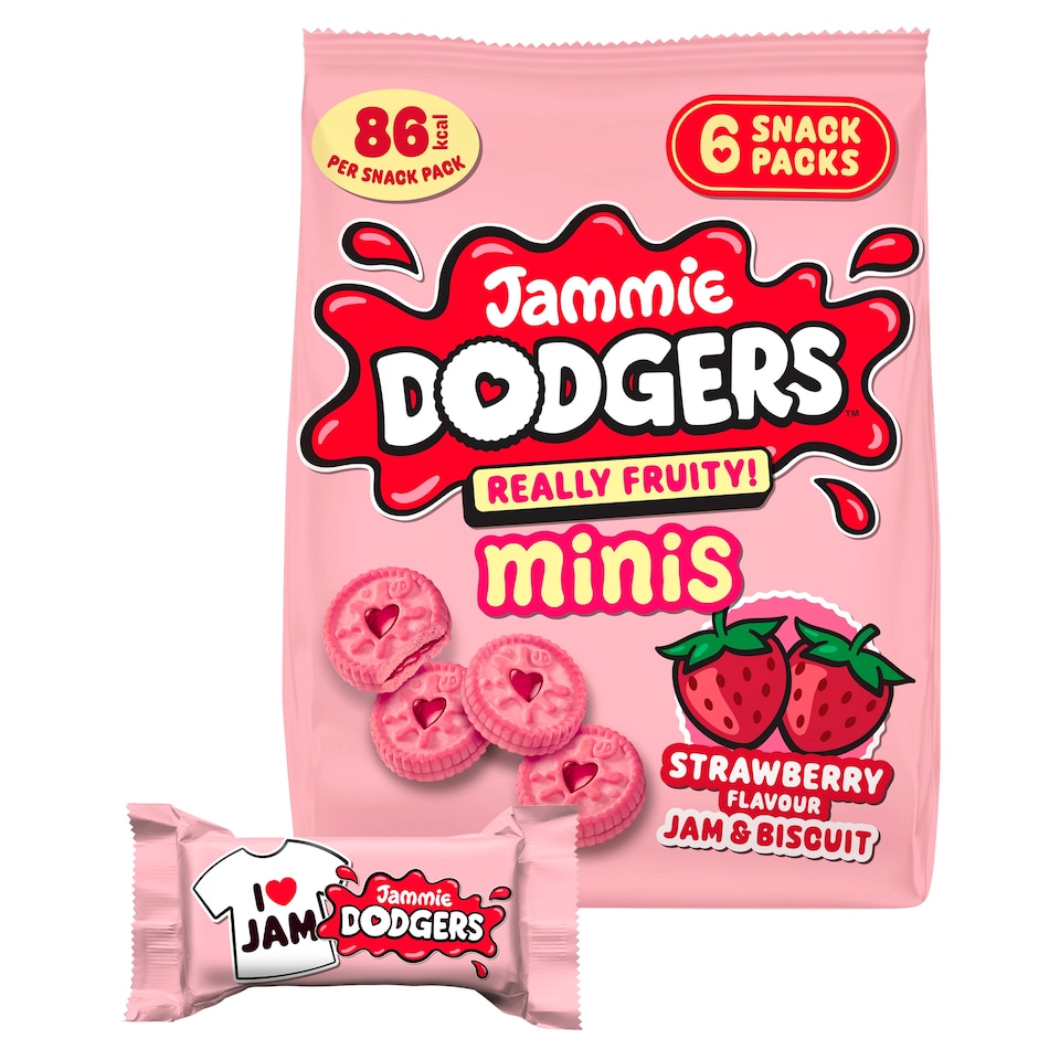 Jammie Dodgers Really Fruity Strawberry Mini's 6x20g
