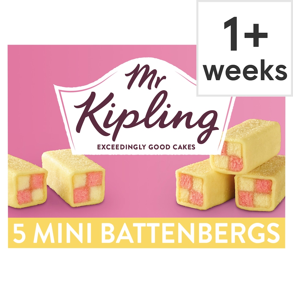 image 1 of Mr Kipling Mini Battenbergs - Apricot and Almond 5 Pack