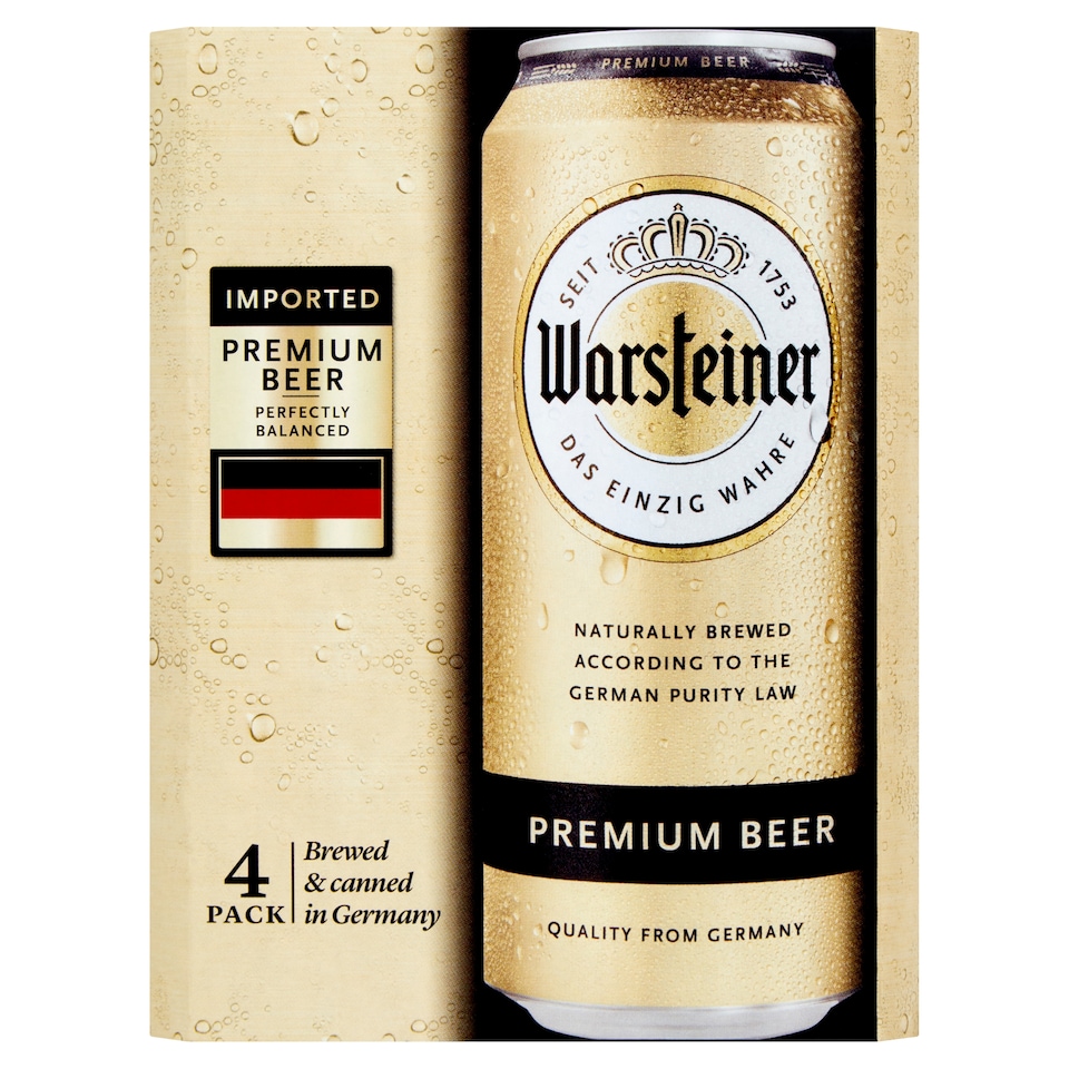 Warsteiner Premium German Beer 4X50cl