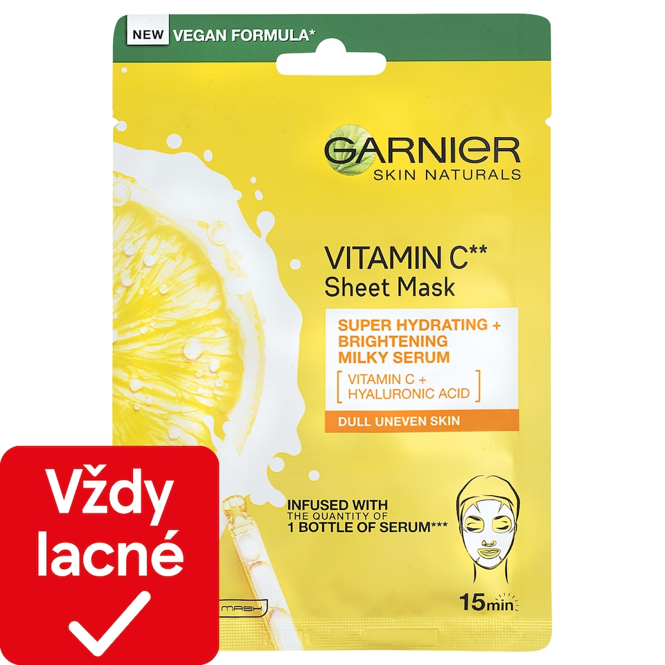Garnier Skin Naturals rozjasňujúca textilná maska s vitamínom C, 28 g