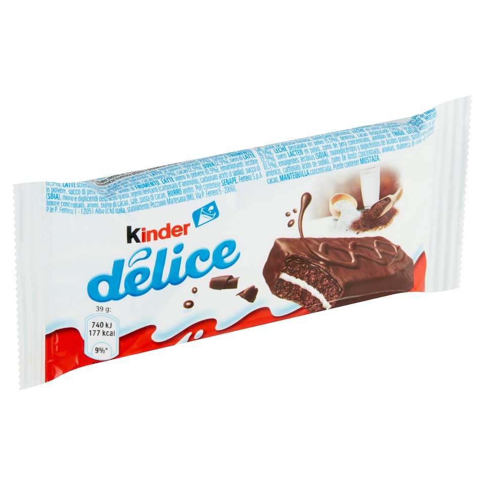 Obrázek 1 pro produkt Kinder Delice Jemné pečivo s kakaem a mléčnou náplní 39g