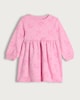 image 4 of F&F Girls Cotton Rich Unicorn Print Long Sleeved Sweater Dress in Pink