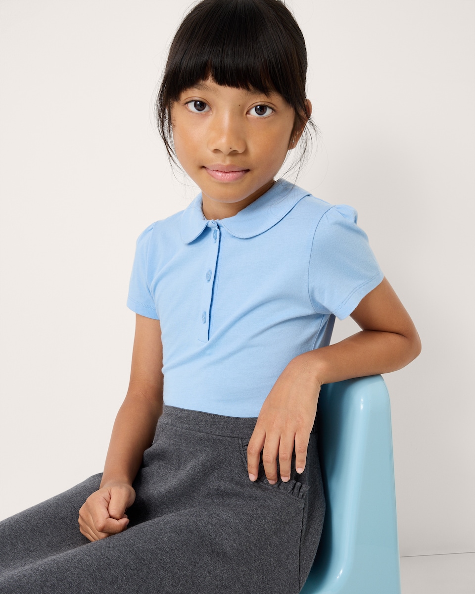 image 1 of F&F School Girls Pure Cotton School Dress in Blue