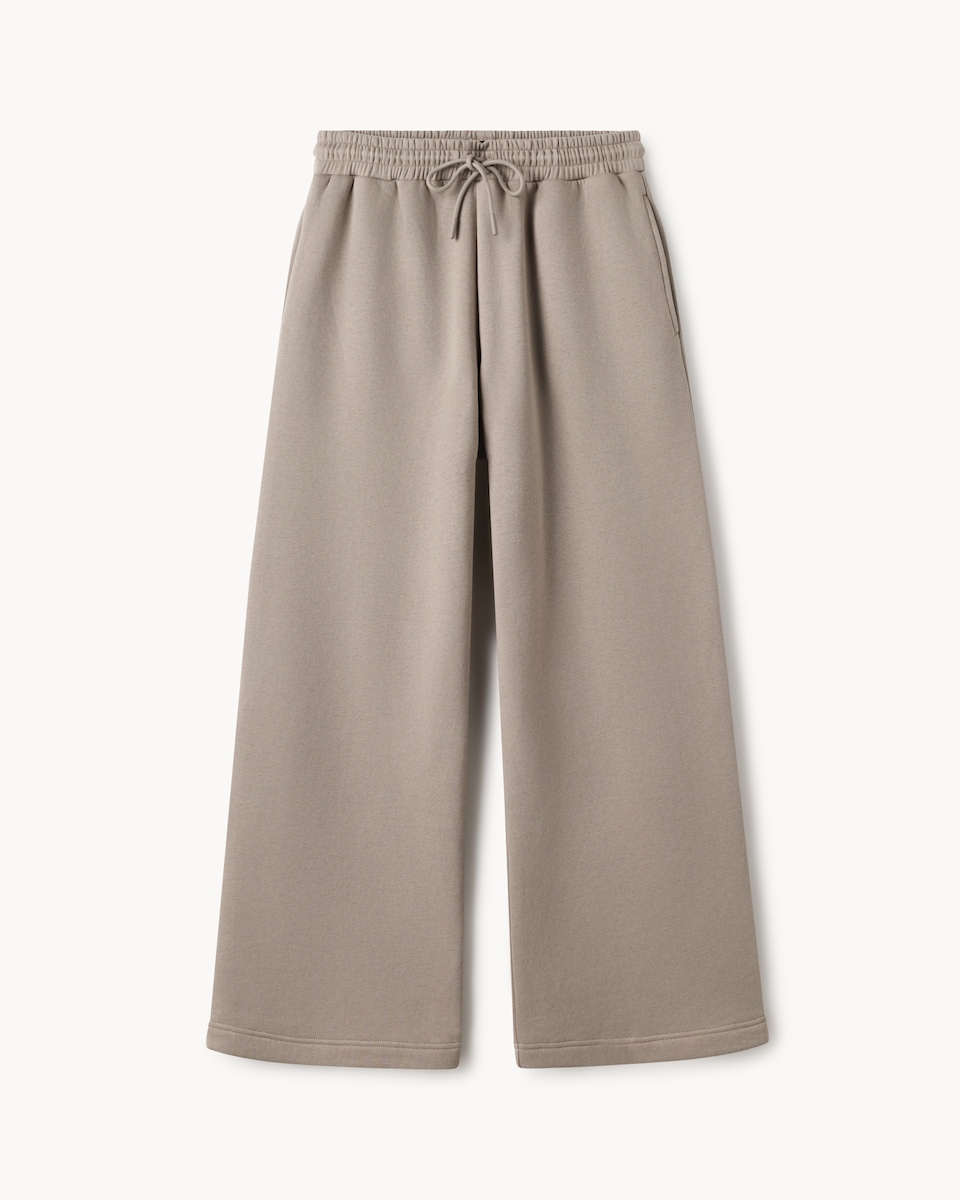 image 1 of F&F Cotton Rich Wide Leg Co-ord Joggers in Mink
