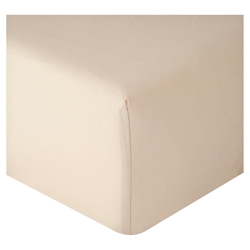 F&F Home Cotton Rich Fitted Sheet Natural Double