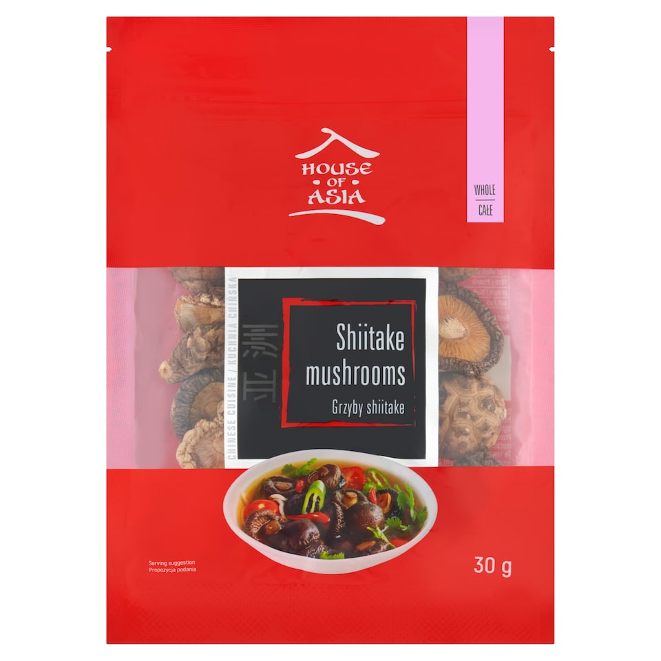 House of Asia Whole Dried Shiitake Mushrooms 30 g