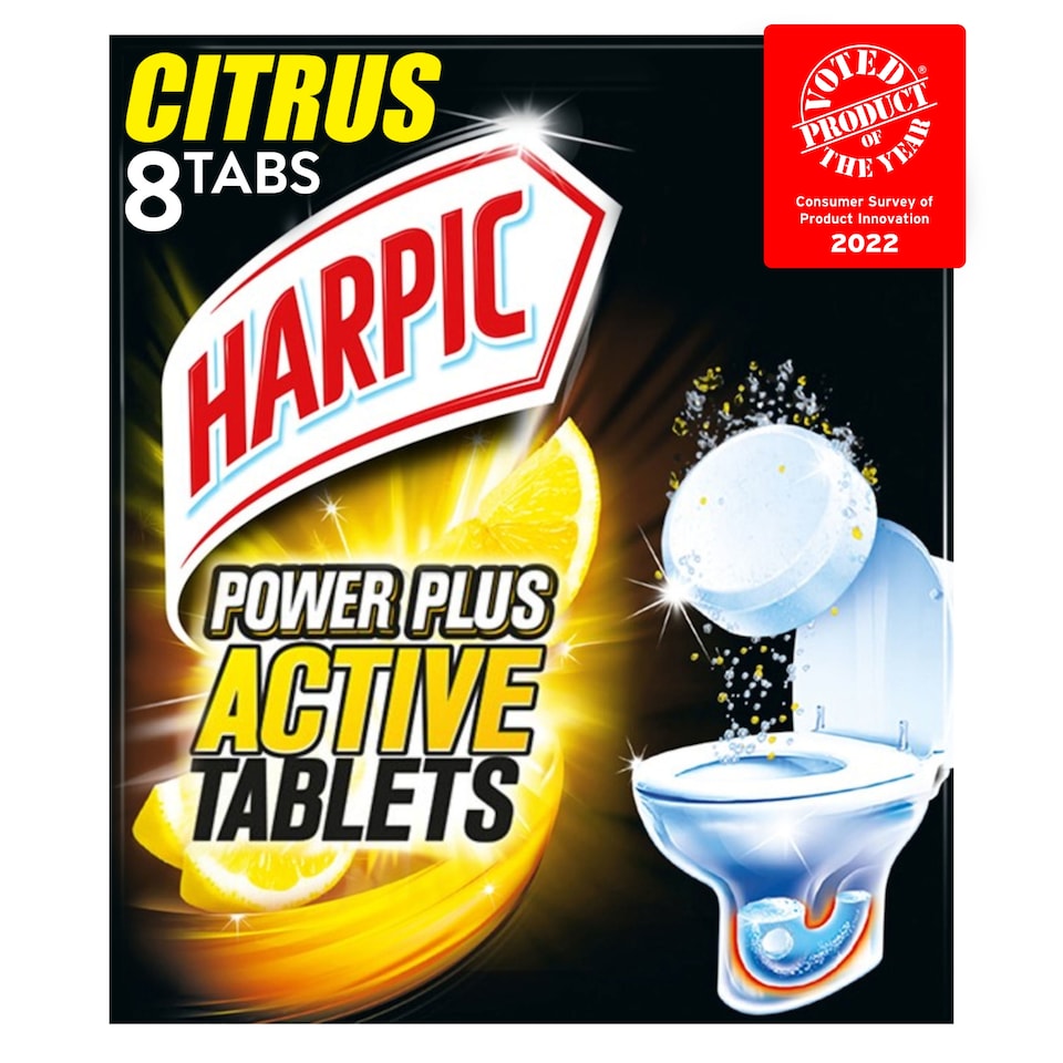 Harpic Power Plus Citrus Toilet Cleaner 8 Tablets