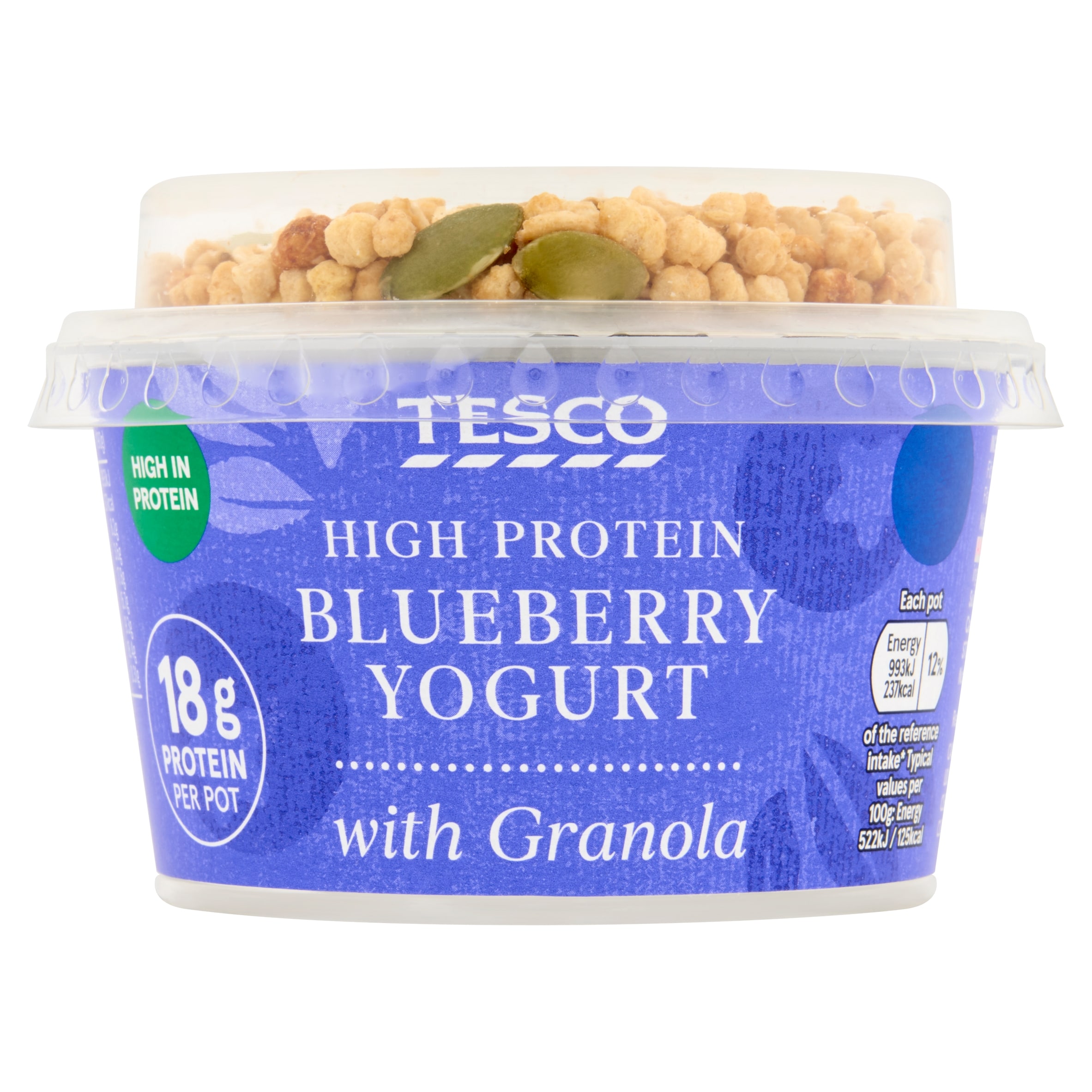 Tesco Yogurt Raspberry Tesco Blueberry High Protein Yogurt with Granola 190g - Tesco Groceries