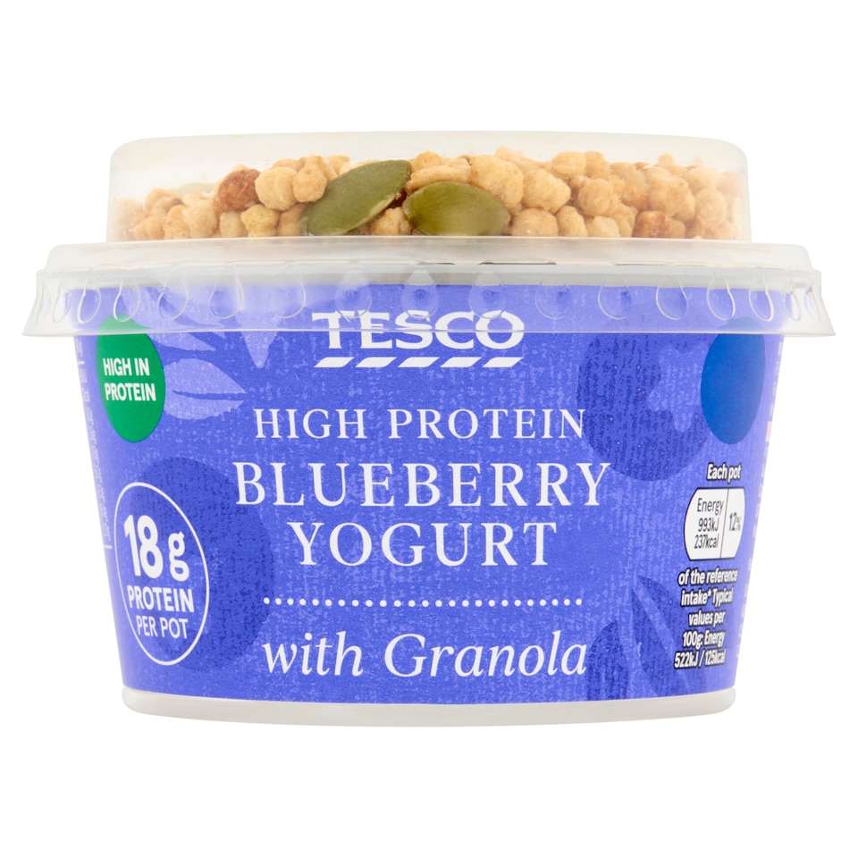 Tesco Blueberry High Protein Yogurt with Granola 190g