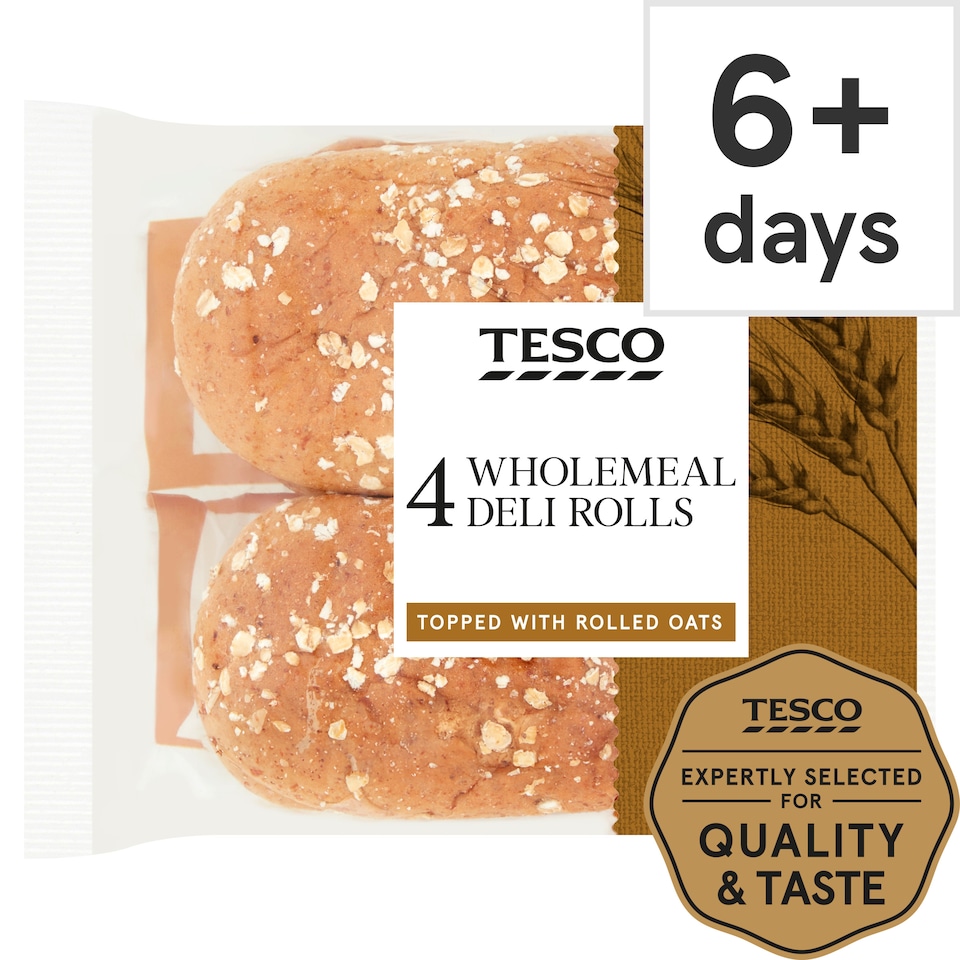 Tesco Deli Wholemeal Rolls 4 Pack