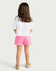 image 3 of F&F Girls 2-Piece Pure Cotton Butterfly T-Shirt and Shorts Set in Multi Pink