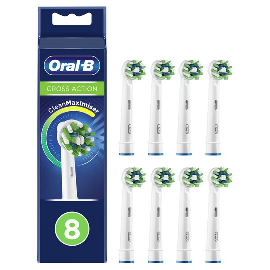 OralB Cross Action Replacement Electric Toothbrush Heads X8 Tesco