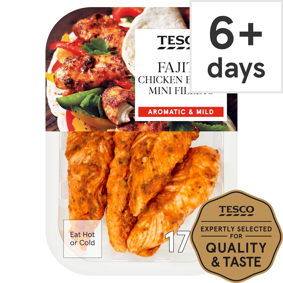 Tesco Fajita Cooked Chicken Breast Mini Fillets 170G
