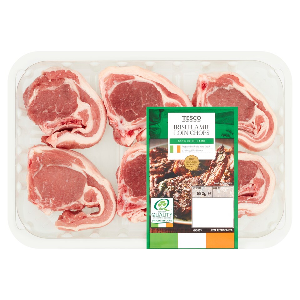 Tesco Irish Lamb Loin Chops 582G