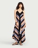 image 2 of The F&F Edit V Neck Hanky Hem Midi Dress in Multi Black