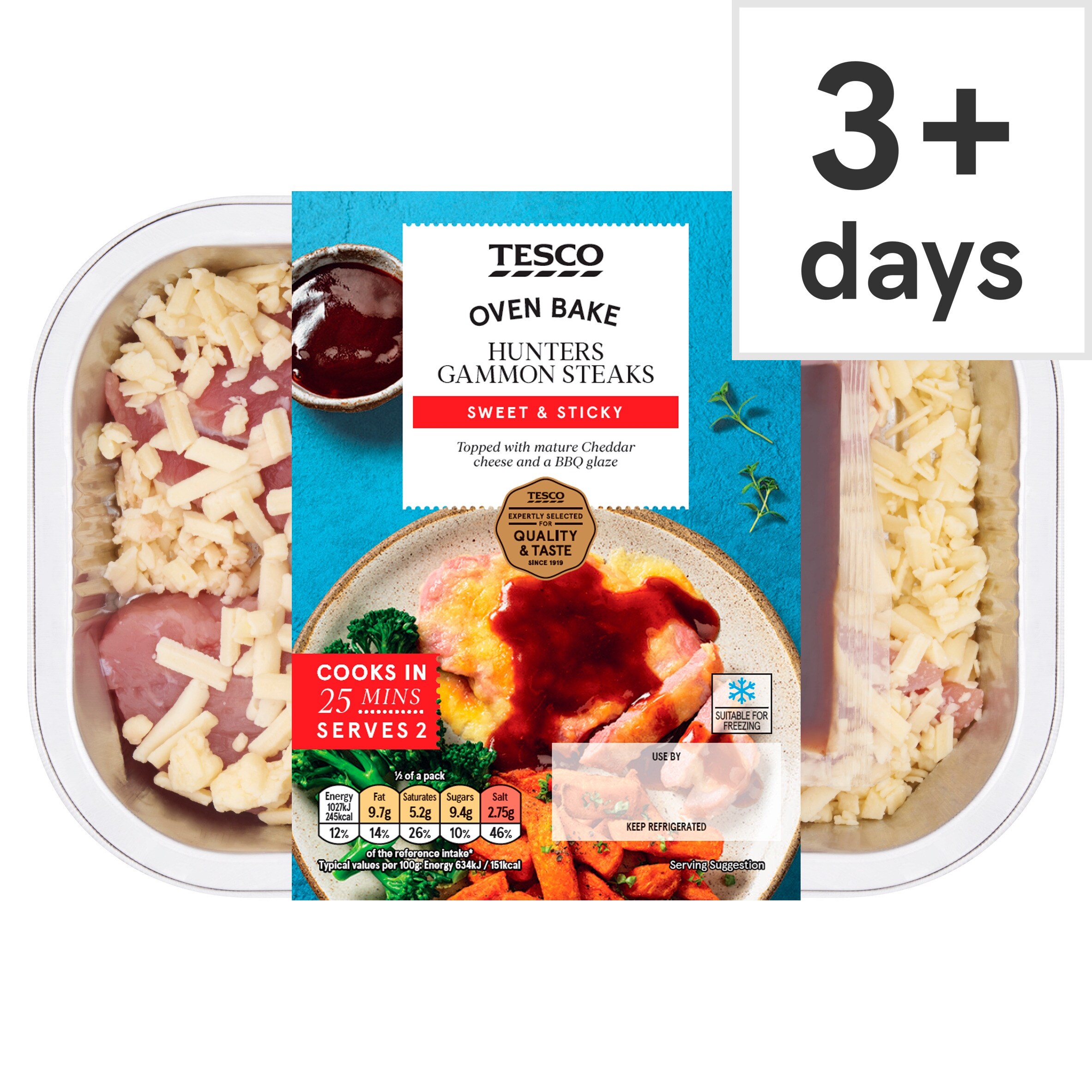 Tesco Hunters Gammon Steaks 345G