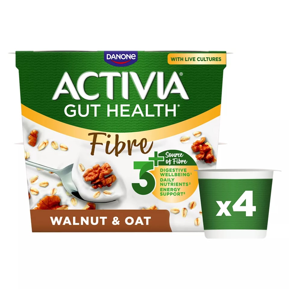 image 1 of Activia Fibre Gut Health Yoghurt - Walnut & Oat 4x115g
