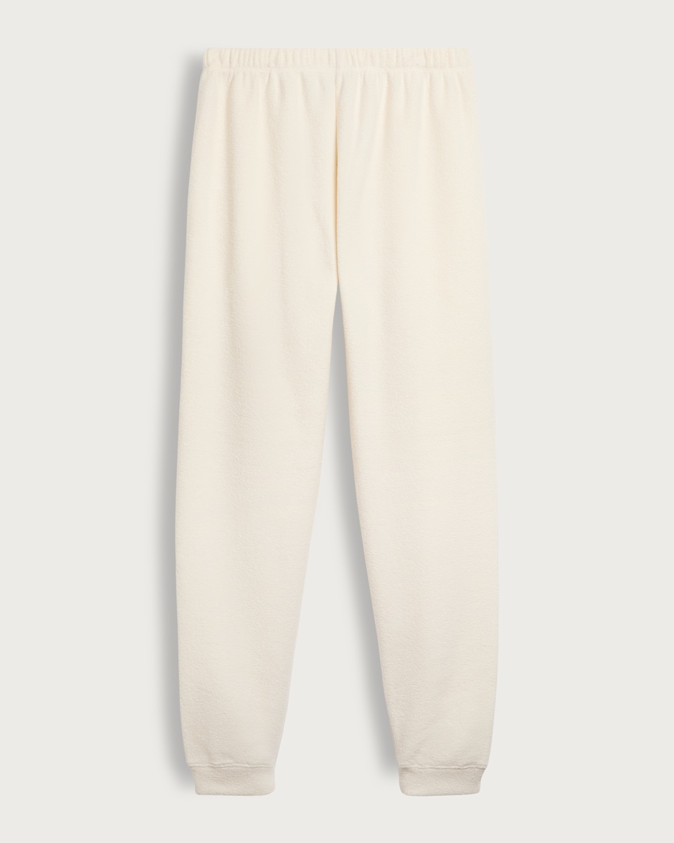 image 1 of F&F Towelling Cuffed Pyjama Bottoms in Cream