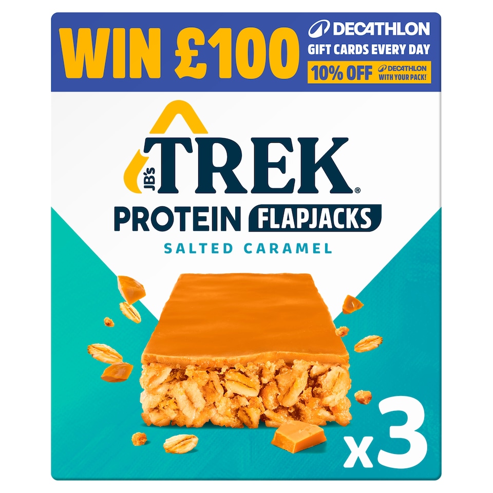 TREK Salted Caramel Protein Flapjacks 3x50g