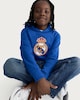 image 1 of Real Madrid Logo Cotton Rich Hoodie in Blue