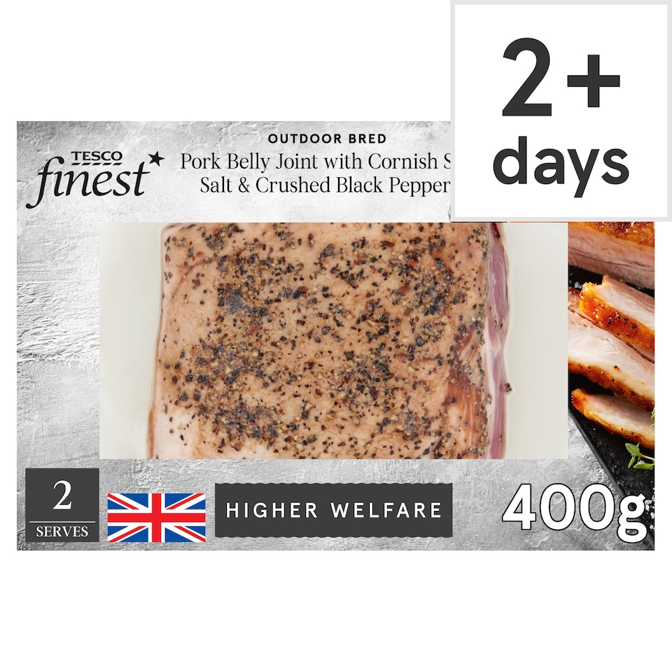 Tesco Finest Cornish Sea Salt and Black Pepper Pork Belly Joint 400g
