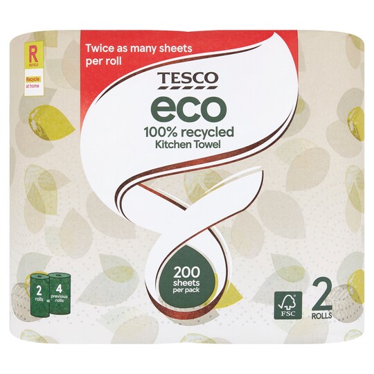 Tesco Eco Kitchen Towel 2 Rolls Tesco Groceries