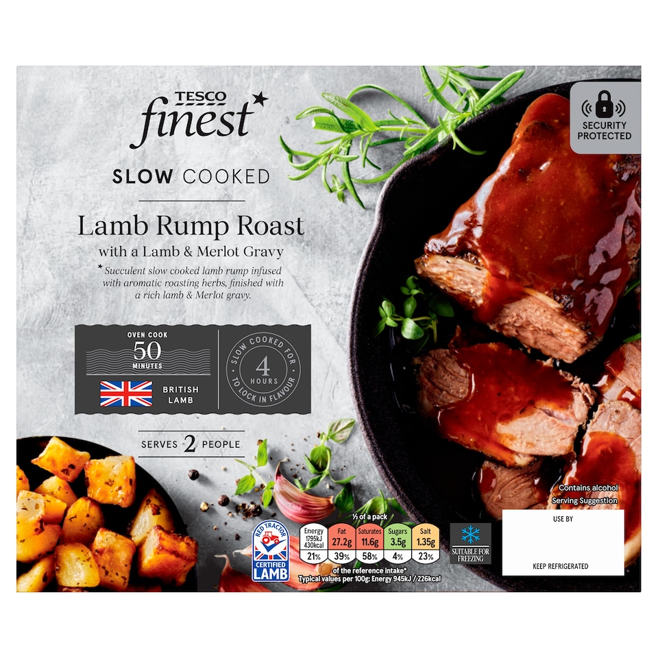 TESCO finest Slow Cooked Lamb Rump Roast With A Lamb & Merlot Gravy 400g
