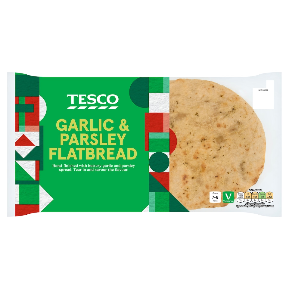 Tesco Garlic & Parsley Flatbread 210G