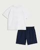 image 2 of Tottenham Hotspur Pure Cotton Pyjama Shorts Set in White